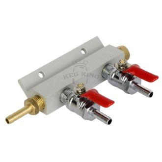 2 Way Gas Manifold Splitter 6mm barb