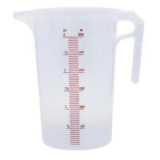 Jug 3L Plastic with mL and fl oz markings for beer and wine making